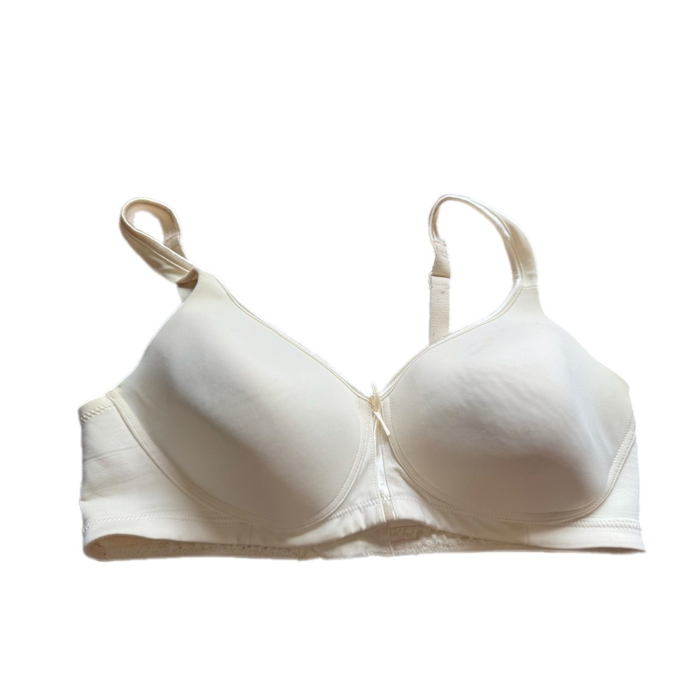 Vanity Fair Wirefree Bra Women 36D Ivory‎ Good Beauty Back Smoothing 72335